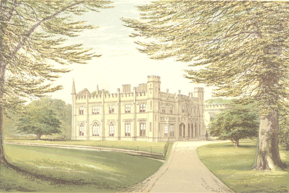 THRYBERGH PARK, Rotherham, Yorkshire (Fullerton) 1890 old antique print